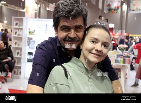 Romanian Author Radu Paraschivescu With Wife Irina Stock Photo