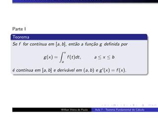 C Lculo Ii Aula Teorema Fundamental Do C Lculo Ppt