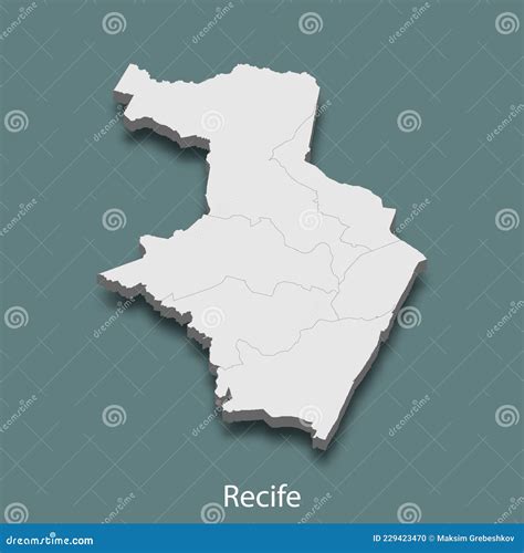 3d Isometric Map Of Recife Is A City Of Brazil Vector Illustration