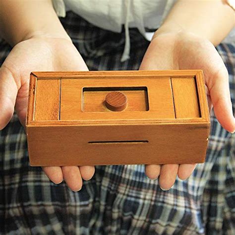 Atdawn Puzzle Gift Case Box With Secret Compartments Wooden Money Box