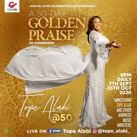 Golden Praise - A 50 Days Virtual Concert To Celebrate Tope Alabi At 50