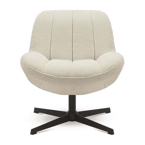 Fauteuil Pauline écru pivotant L75 P73 H77cm Opjet 16435