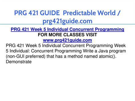 Ppt Prg Guide Predictable World Prg Guide Powerpoint