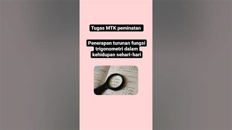 Turunan Fungsi Trigonometri Dalam Kehidupan Sehari Hari Youtube