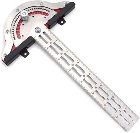 Woodworker Edge Ruler Protractor Angle 2 Arm Carpentry Ruler Tools