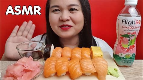 Giant Sushi Salmon Asmr Mukbang Eating Show Gun Asmr Youtube