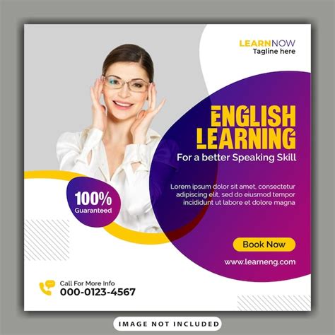 Premium Psd English Learning Instagram Post Template