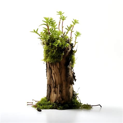 Premium Photo Wiry Moss Thin Wiry Growth Decayed Stump Grows In Thin