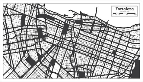 Premium Vector Fortaleza Brazil City Map In Black And White Color In