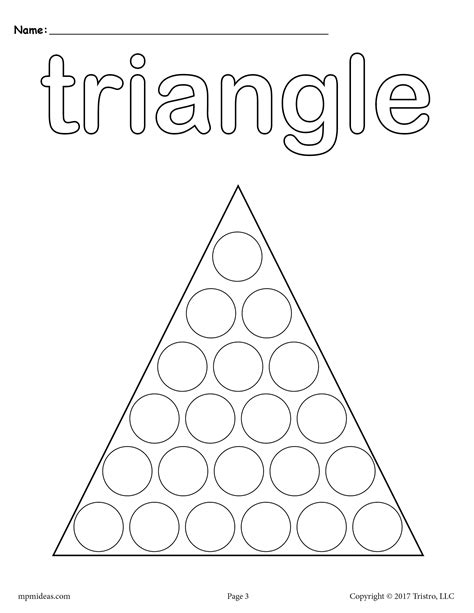 Triangle Do A Dot Printable Triangle Worksheet Do A Dot Shapes Preschool