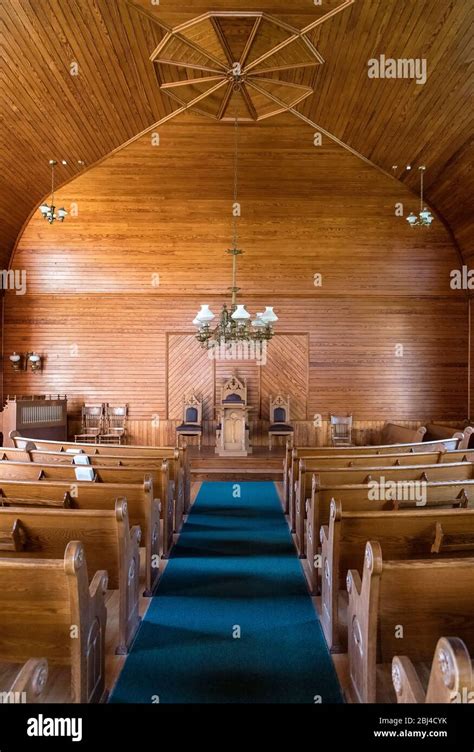 Interior of Union Christian Church located within the Calvin Coolidge Homestead District Stock ...