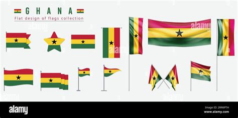 Ghana flag, flat design of flags collection Stock Vector Image & Art ...