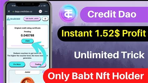 Credit Dao Payment Proof Instant Offer For Bab Holders Cd Token