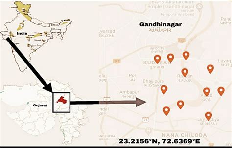 Study map for water sample of Gandhinagar | Download Scientific Diagram