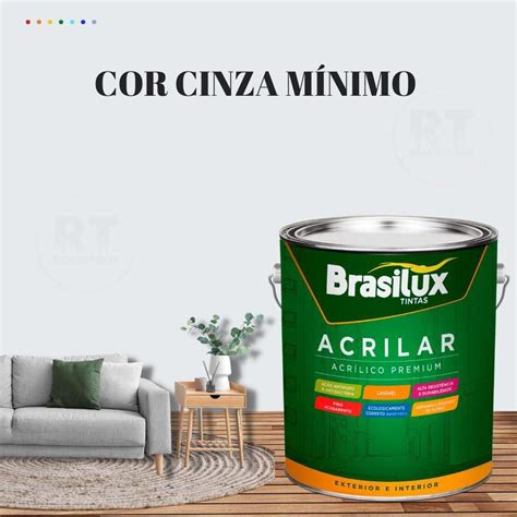 Tinta De Parede Acr Lica Cor Cinza L Lav Vel Premium Antimofo