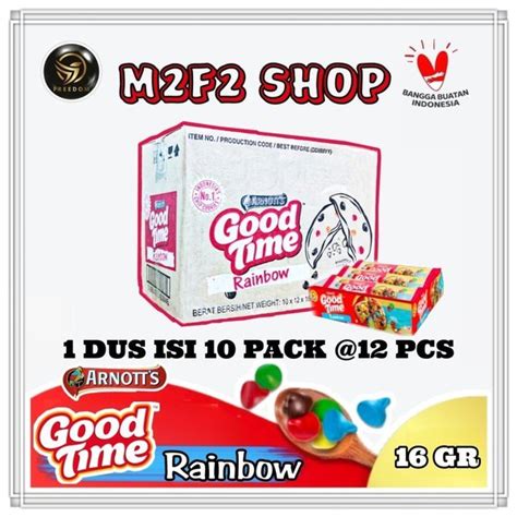 Jual Good Time Rainbow Choco Cips Cookies Kukis Pelangi 16 Gr