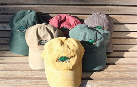 A Turtle Tortoise Is Embroidered On A Baseball Hat Cap Adjustable Hat