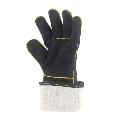 Черные перчатки сварщика термостойкие коровья спилок завод садоводство ...