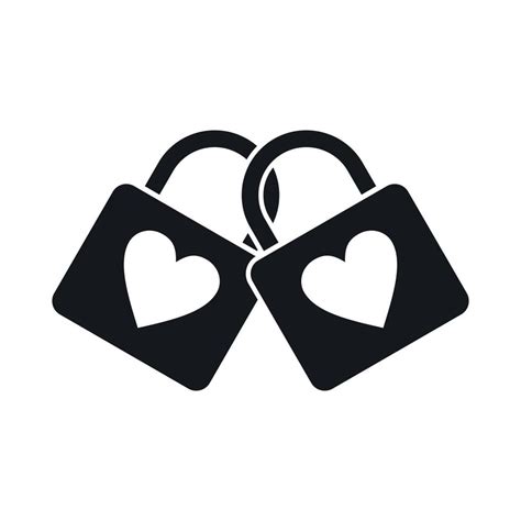 Two Locked Padlocks With Hearts Icon Simple Style 14450759 Vector Art