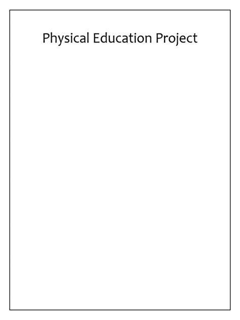 Physical Education Project Pdf Asana