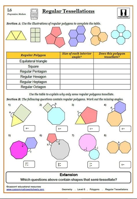 Angles In Regular Polygons Worksheet