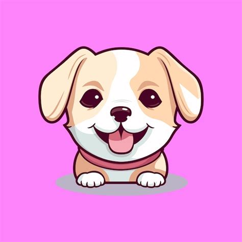 Lindo Dibujo De Cara De Pug De Dibujos Animados Retrato De Perro Kawaii