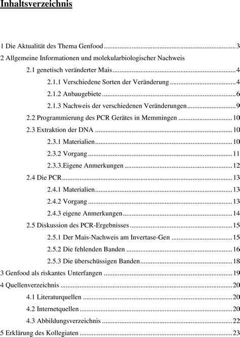 Der Molekularbiologische Nachweis Von Gentechnisch Ver Ndertem Mais