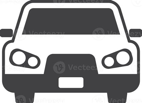 Sedan Car From The Front View Illustration In Minimal Style 14967288 Png