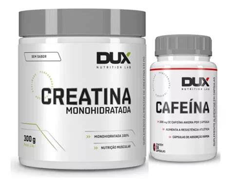 Creatina Monohidratada Dux 300g Cafeina Dux 30 Caps Parcelamento