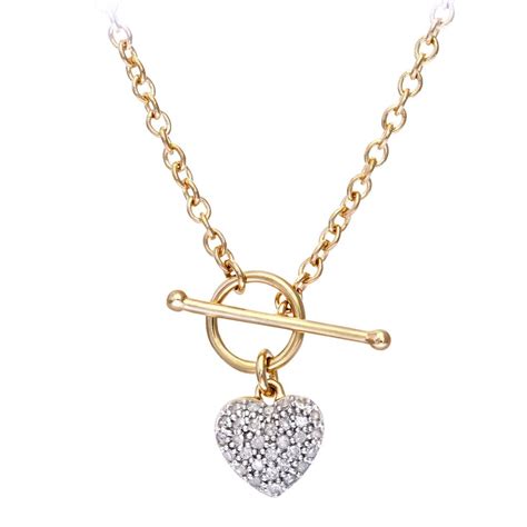 Sparkld Ct Yellow Gold Ct Diamond Heart Necklace Sparkld From