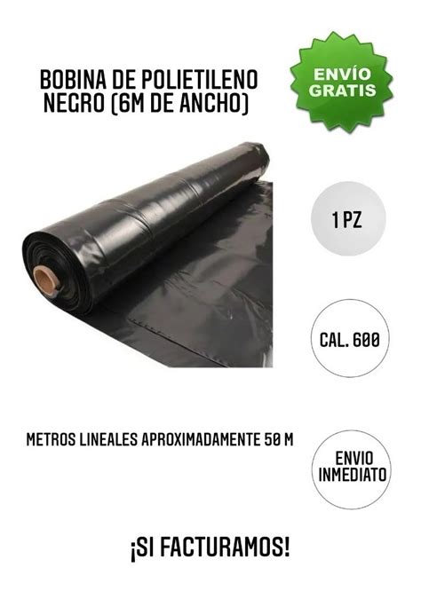 Hule Plastico Negro Grueso Cal Env O Gratis