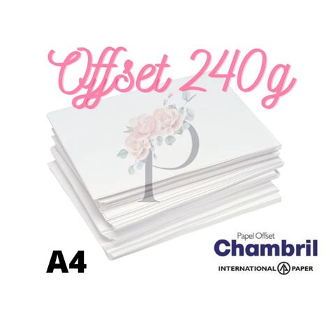 Papel Offset 240g Tamanho A4 CHAMBRIL Pacote 100 Folhas Shopee Brasil