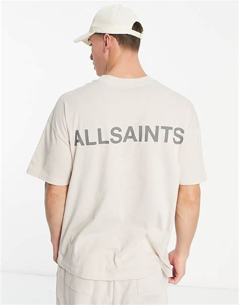 Allsaints X Asos Exclusive Oversized Crew T Shirt In Smoke Gray Asos