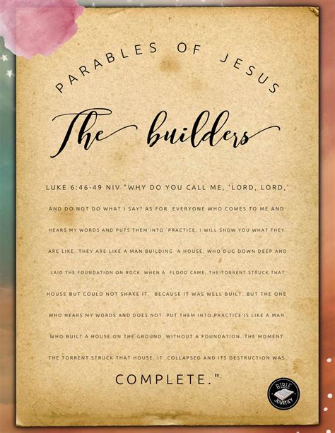 The Parables of Jesus - Printable Study Sheets