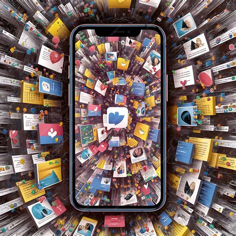 A Smartphone Screen Overflowing with the Buzz of Social Media | Premium