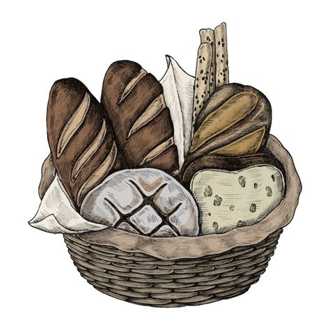 Premium Vector | Illustration of a bread basket