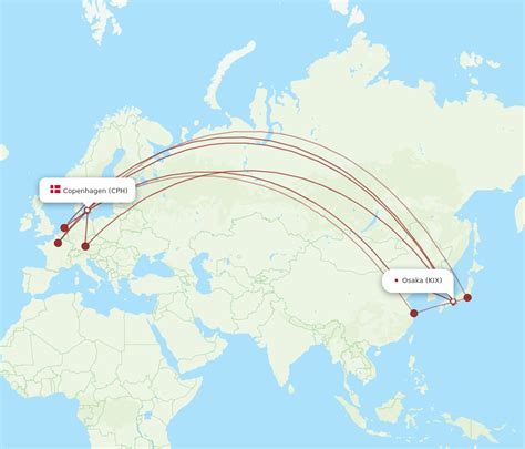 All Flight Routes From Osaka To Copenhagen Kix To Cph Flight Routes