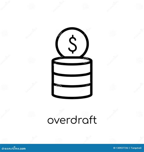 Overdraft Icon Trendy Modern Flat Linear Vector Overdraft Icon Stock