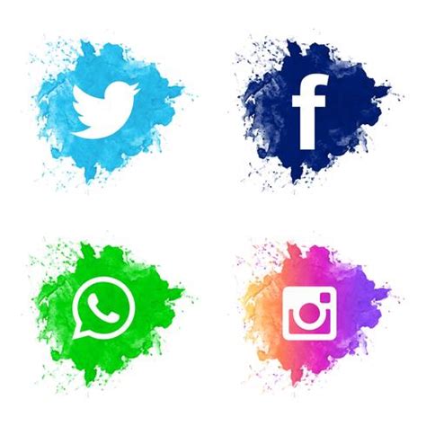 Beautiful Social Media Icon Set Design Vector Vector Art At Vecteezy