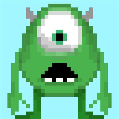 Pixilart Mike Wazowski 32 X 32 By Mmov