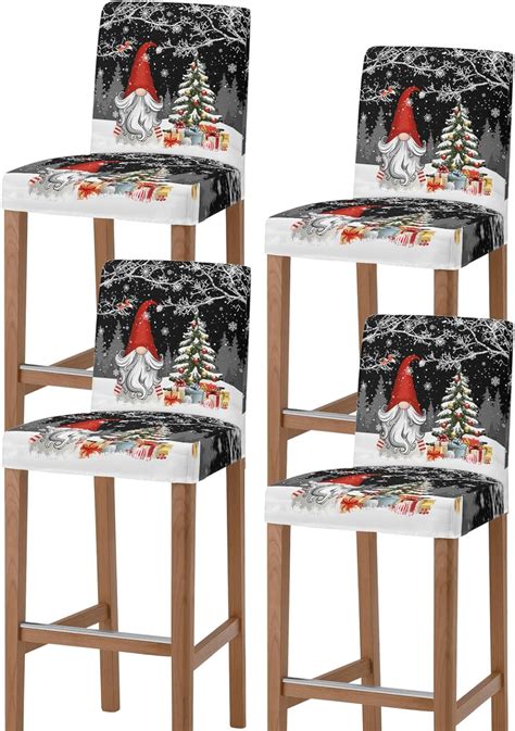 Amazon Gehucoxee Xmas Gnomes Christmas Bar Stool Covers Stretch