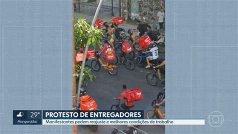 Entregadores De Comida Por Aplicativo Fazem Manifesta O No Centro