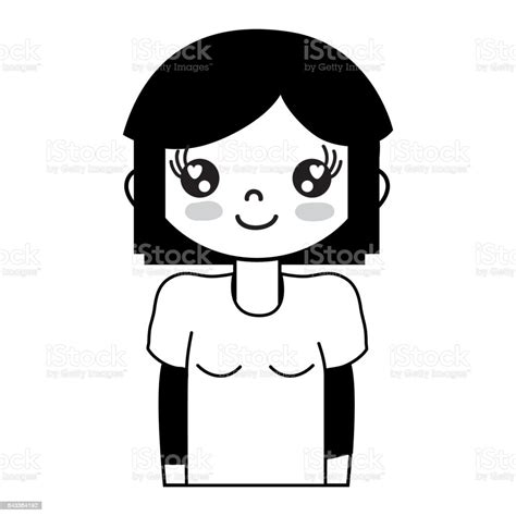 Beauty Girl With Clothes And Hairstyle Design Stock Illustration