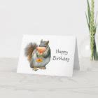 Happy Birthday Squirrel Card | Zazzle.com