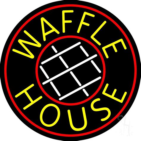 Waffle House Circle LED Neon Sign - Waffles Neon Signs - Everything Neon