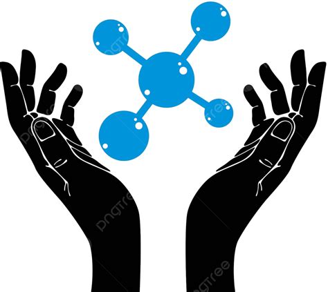 Hands With Molecule Vector Symbol Research Sphere Shape Vector