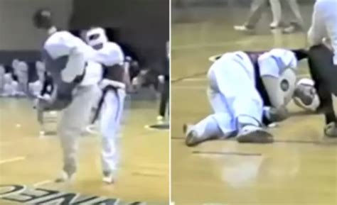 Flashback Joe Rogan Wins By Spinning Back Kick KO In Taekwondo Match