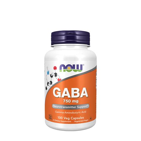 Now Foods Gaba Mg Gamma Aminobutters Ure Veg Kaps