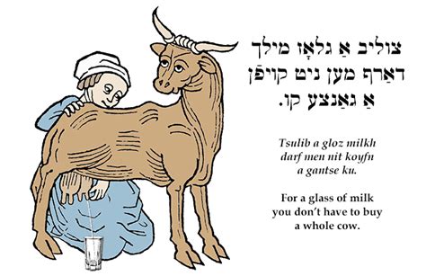 Yiddish Wit For A Glass Of Milk You Dont Have To Buy A Whole Cow