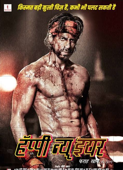 Srks 8 Packs Makes It To The Latest Hny Poster Happy New Year Movie